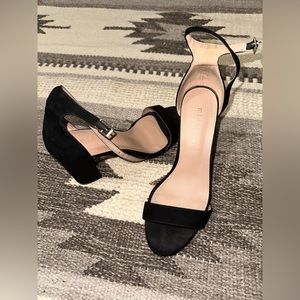Madden girl black suede heeled sandals